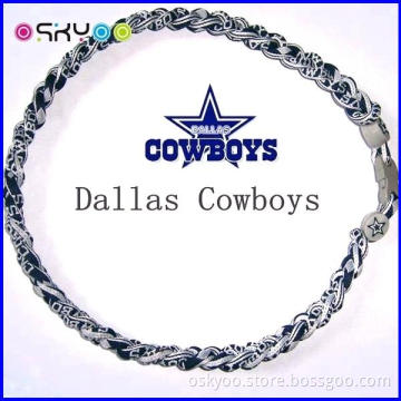 Us American Football Titanium Sports Twister Necklace